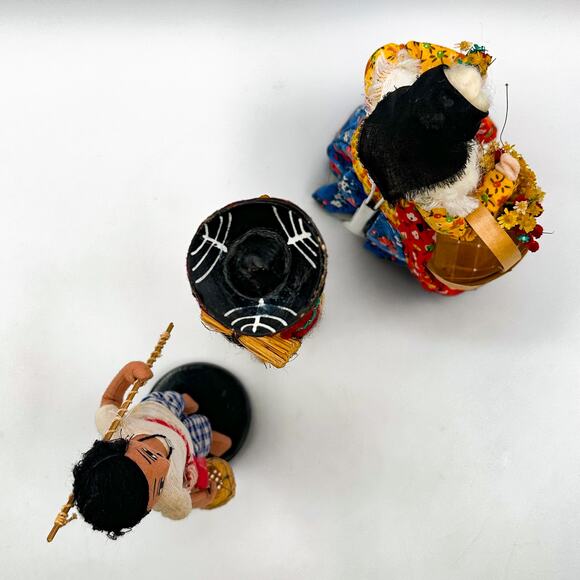 Lot 3 Intl Folk Dolls Filipino Fisherman Spanish Portuguese Flower Seller Vtg - Picture 11 of 13